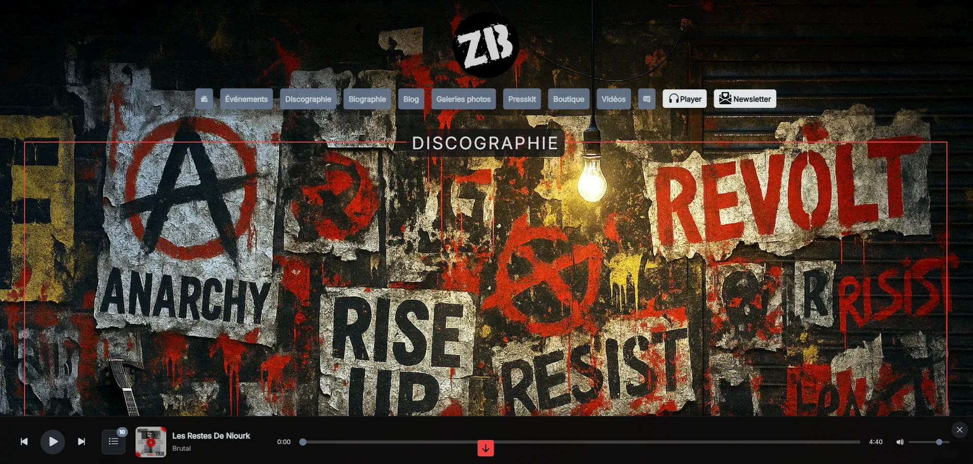 Artist page screenshot
