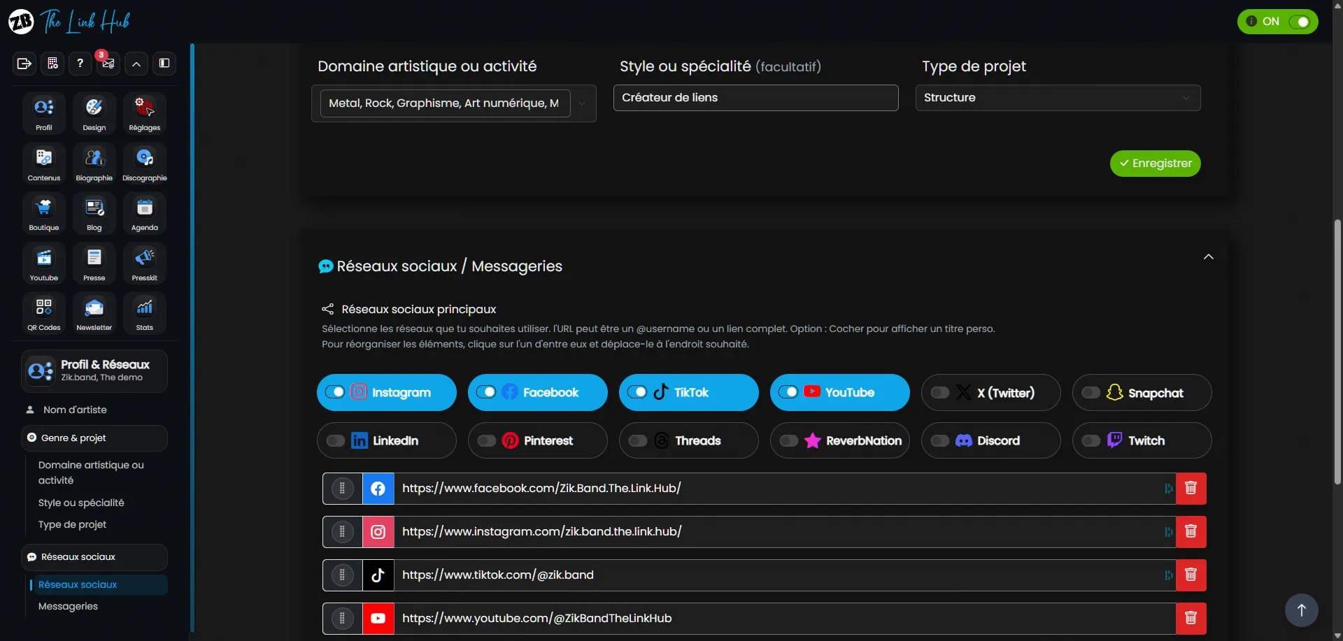 Dashboard screenshot
